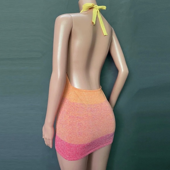 Ombré knit sunset halter mini dress - Picture 6 of 6